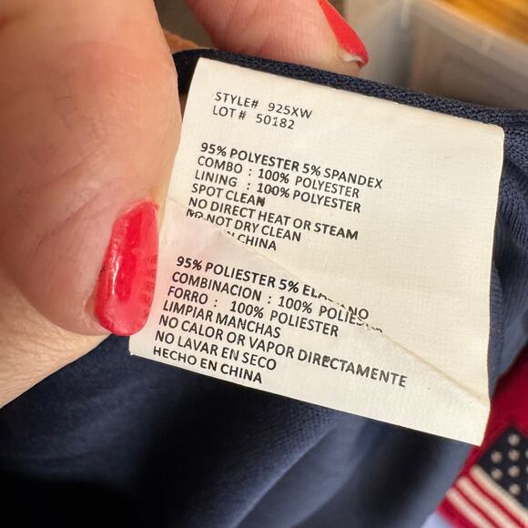 Xscape Navy Beaded Lace Cap Sleeve Formal Gown Floor Length Dress 18W - Picture 6 of 10